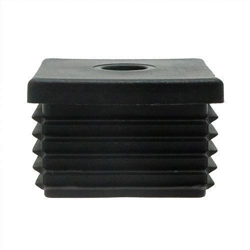 M12 x 50mm x 50mm - Square Threaded Tube Insert - Black - LDPE | Vital Parts
