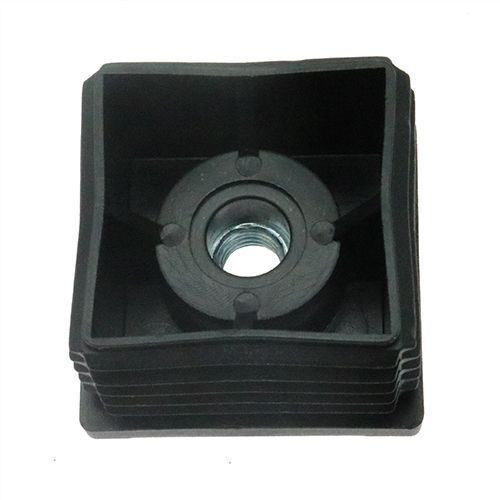 M12 x 50mm x 50mm - Square Threaded Tube Insert - Black - LDPE | Vital Parts