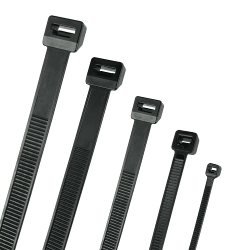 Black Plastic Cable Tie, 4.8mm x 300mm (Pack of 100)