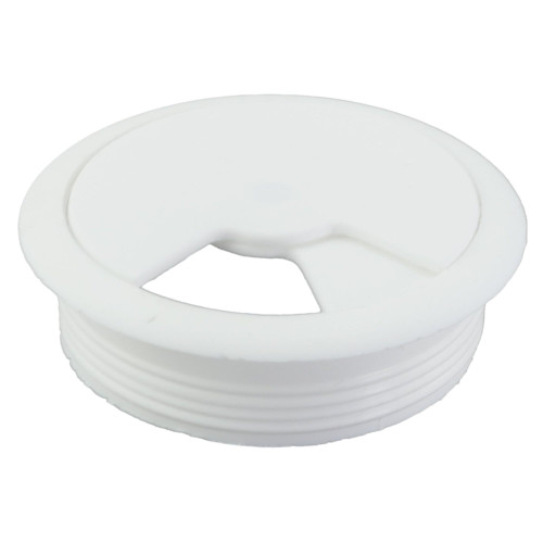 White ABS Desk Cable Tidy, 80mm Hole Diameter - DCT015-500