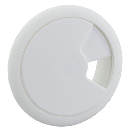 White ABS Desk Cable Tidy, 80mm Hole Diameter - DCT015-500