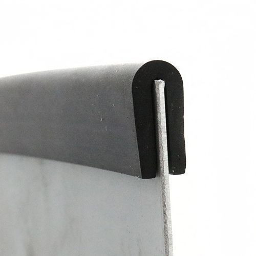 EPDM Rubber Edge Trim, U Channel - 15mm Depth x 50m Length