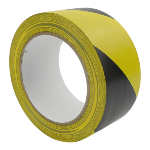 50mm x 33m Black and Yellow Hazard Warning Safety Tape