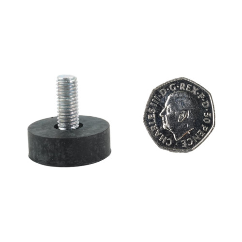 M8 x 18mm Straight Rubber Adjustable Feet | Vital Parts