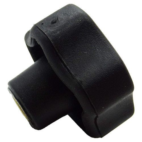 28mm x M6 Polypropylene & TPE Brass Through Threaded Handwheel - 5 Lobed | Vital Parts