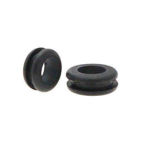 Open Rubber Grommets - 5mm Mounting Hole Diameter - Black EPDM