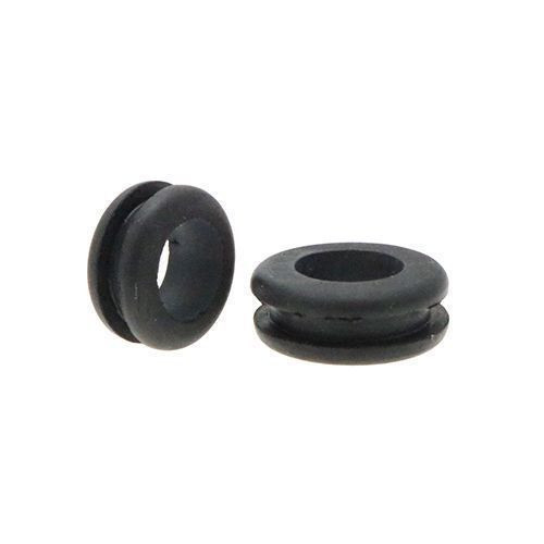 Open Rubber Grommets - 10mm Mounting Hole Diameter - Black EPDM