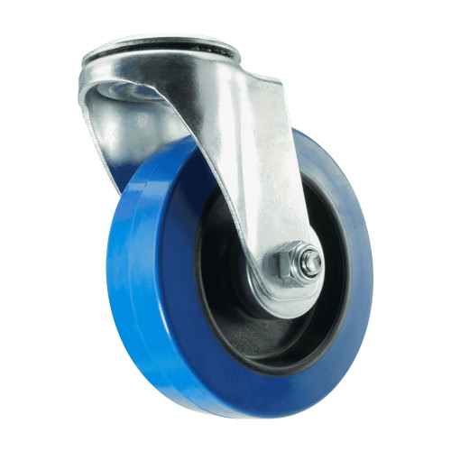 Bolt Hole Blue Elastic Industrial Castors