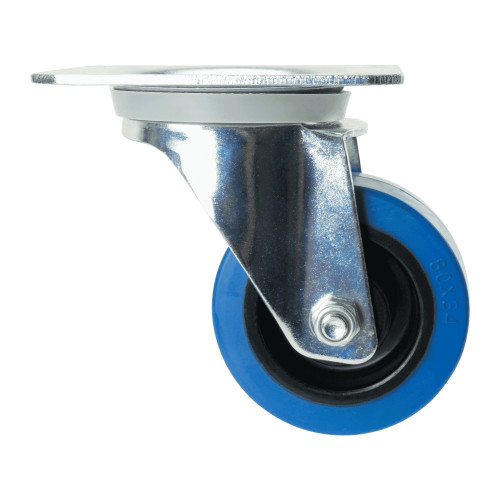Top Plate Blue Elastic Industrial Castors