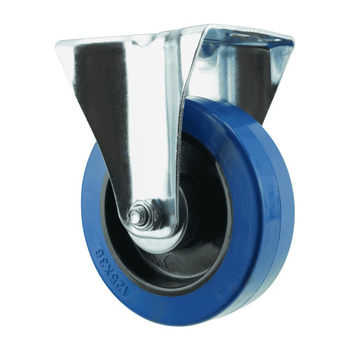 Fixed Top Plate Blue Elastic Castors