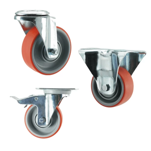 Red PU Industrial Castors
