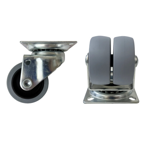 Grey TPE Twin Wheel Castors