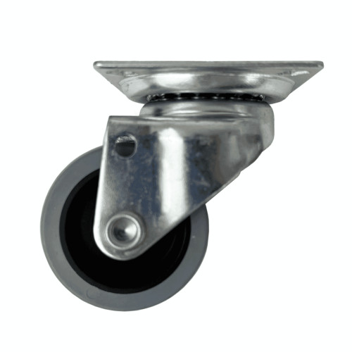 Top Plate Grey TPE Twin Wheel Castors